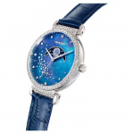 Passage Moon Phase watch, Leather strap, Blue